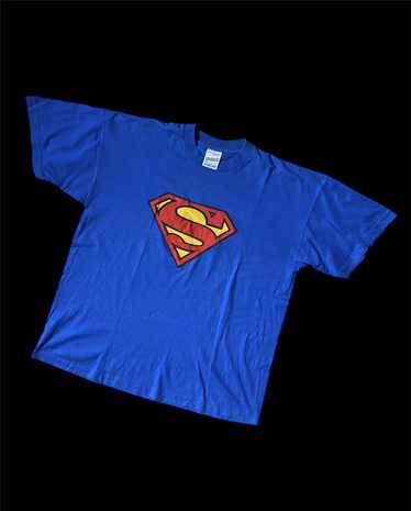 Dc × Movie × Vintage 1994 Superman box logo blue … - image 1