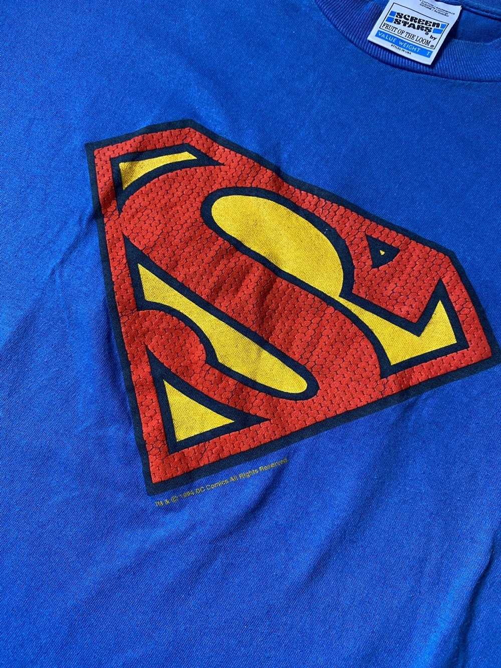 Dc × Movie × Vintage 1994 Superman box logo blue … - image 3