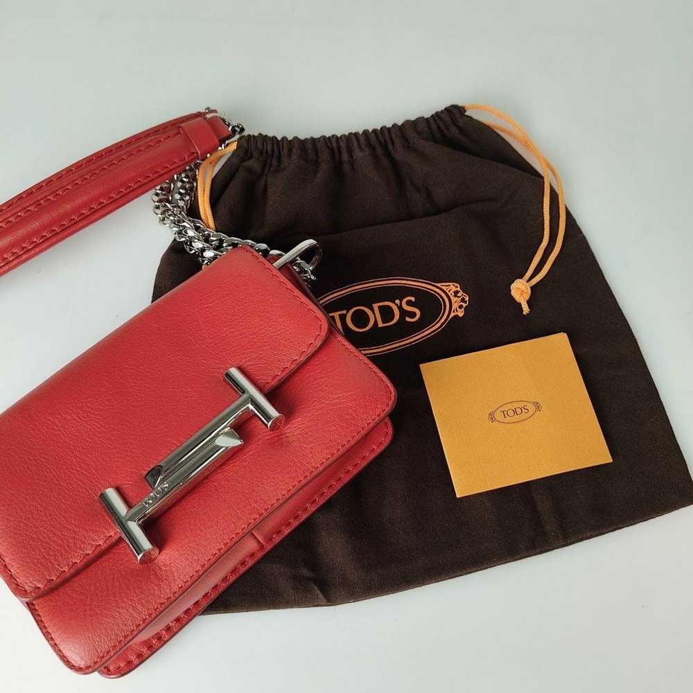 Tod's Tod's Double T shoulder bag in red leather … - image 9