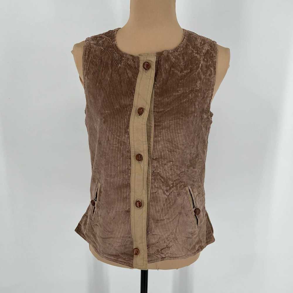 Vintage VINTAGE Paula Saker Vest Size 8 Tan 80s C… - image 1