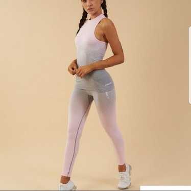 Gymshark Adapt Ombre Seamless Leggings Light Gray Pink Gradient Size Small