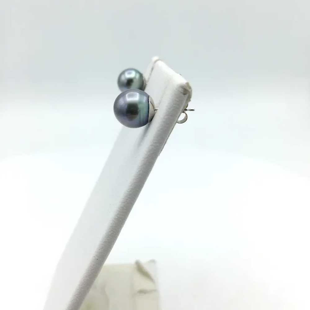 14K White Gold Pearl Earring - image 3