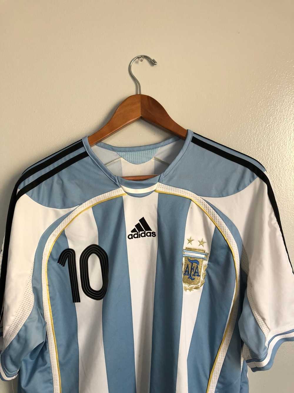 Adidas Messi Argentina 2014 World Cup Final Away Soccer Jersey Shirt L SKU#G75187