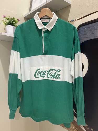 coca cola rugby shirt 80s