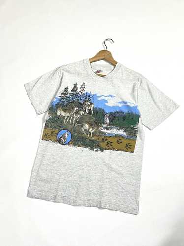 Animal Tee × Vintage Vintage 1994 Gray Wolf Forest