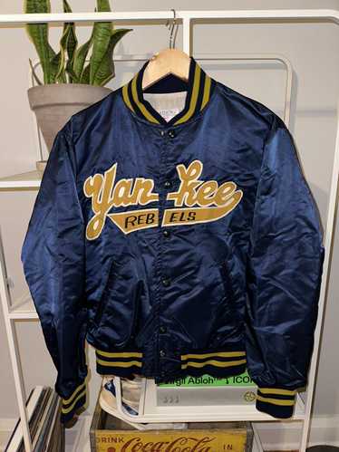 Maker of Jacket Men Jackets White Yankees Vintage 80s New York Satin