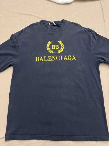 Balenciaga BB logo monogram flocked top - ShopStyle