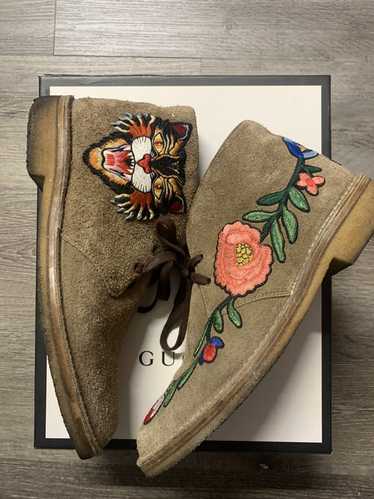 Gucci GUCCI Desert Boots Beige Floral Tiger