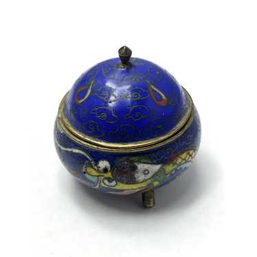 Cloisonné Enamel Round Trinket Box - Grapes outlet Hand Painted