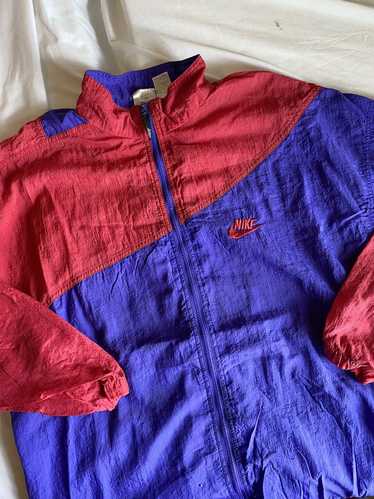 Vtg 90s Windbreaker Jacket & Pants Sz XL Tracksuit Color Block Red Blue  Purple