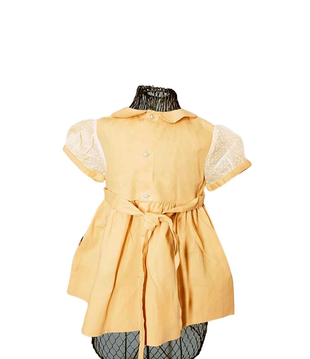 Vintage 1950s Little Girls Yellow Dress with Dott… - image 3