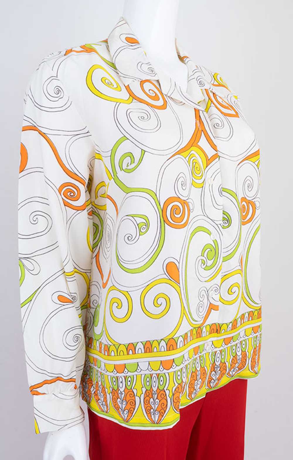 Sixties Borderprint Blouse - image 2