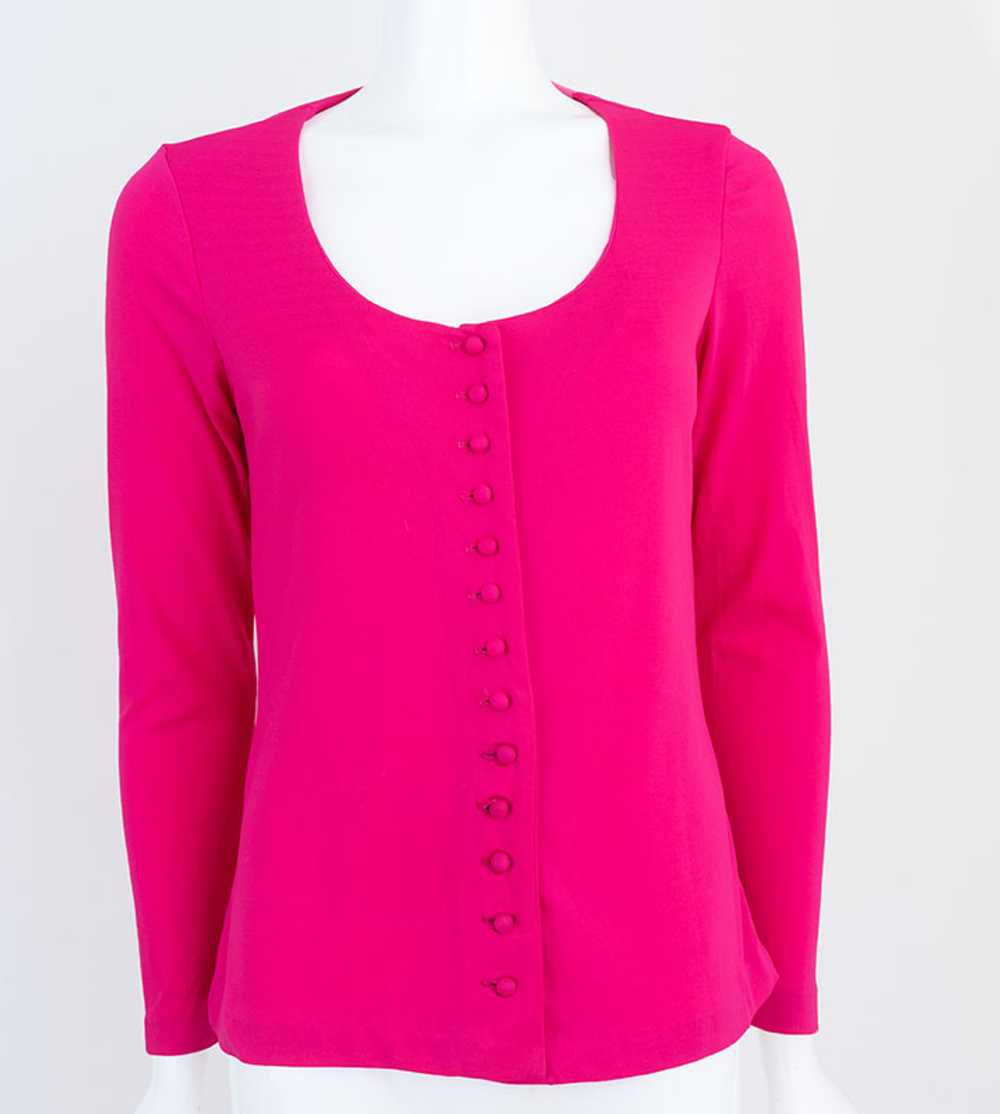 Hot Pink 1970s Scoop Neck Blouse - image 2