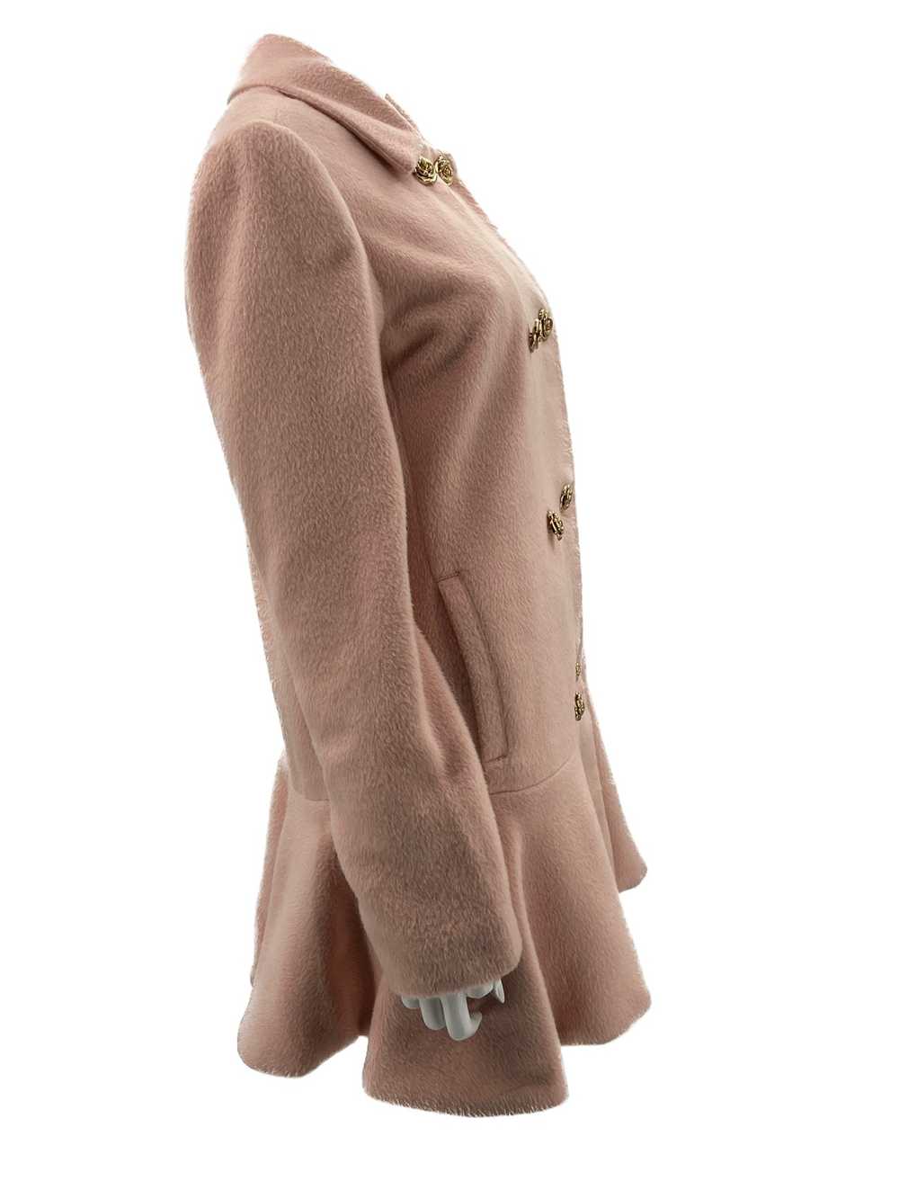 Betsey Johnson Pink Furry Peacoat with Ruffle Hem… - image 6