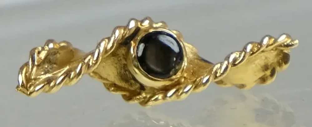 Vintage 18K Gold Black Sapphire Pin or Tack - image 5