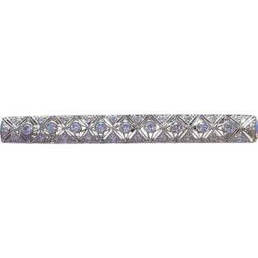 Art Deco Platinum Diamond Bar Brooch