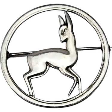 Carl Poul Petersen Sterling Silver Deer Pin/Brooch