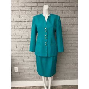 Le Suit Skirt Suit Size Petite 8P Hour Glass Vintage 28” X 23” Two