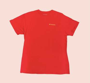 Mens columbia red t-shirt - Gem