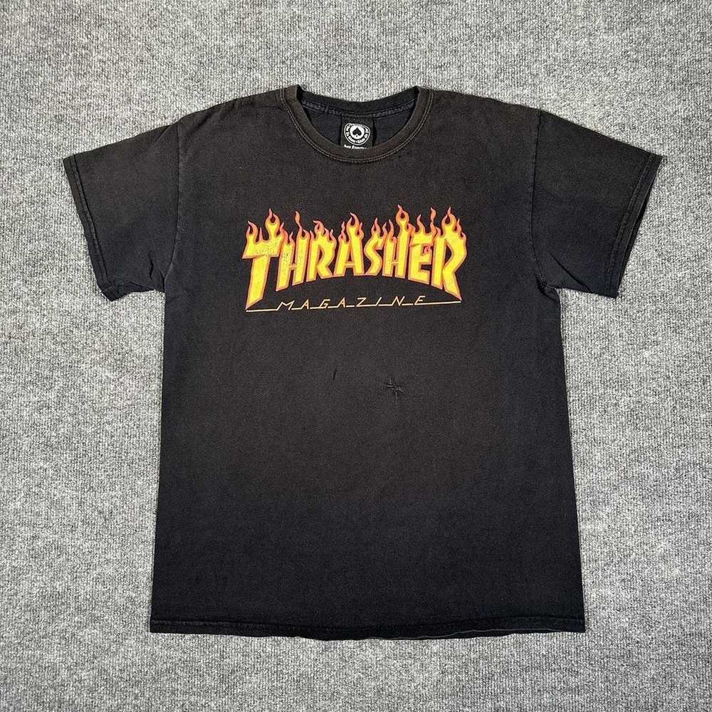 Thrasher essential black thrasher skate flame art… - image 2