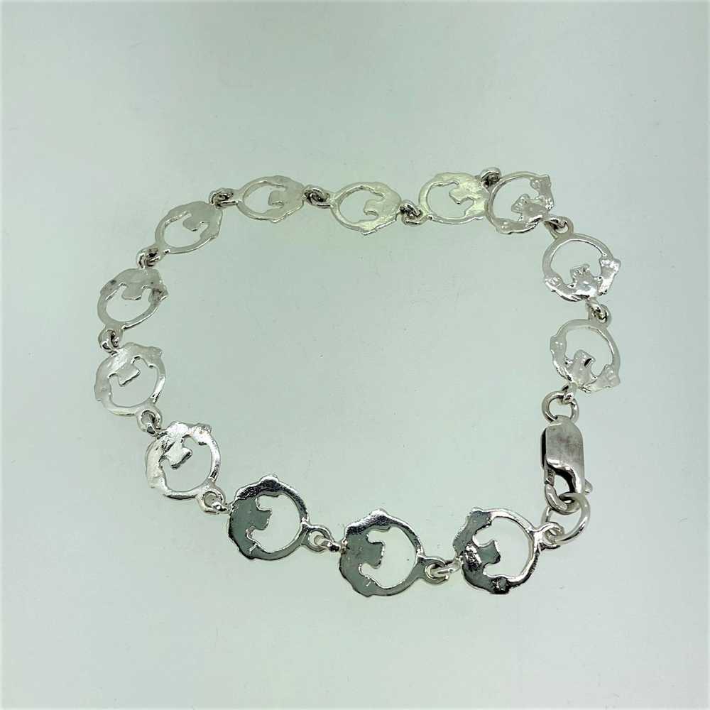 Sterling Silver Claddagh Link Bracelet - image 2