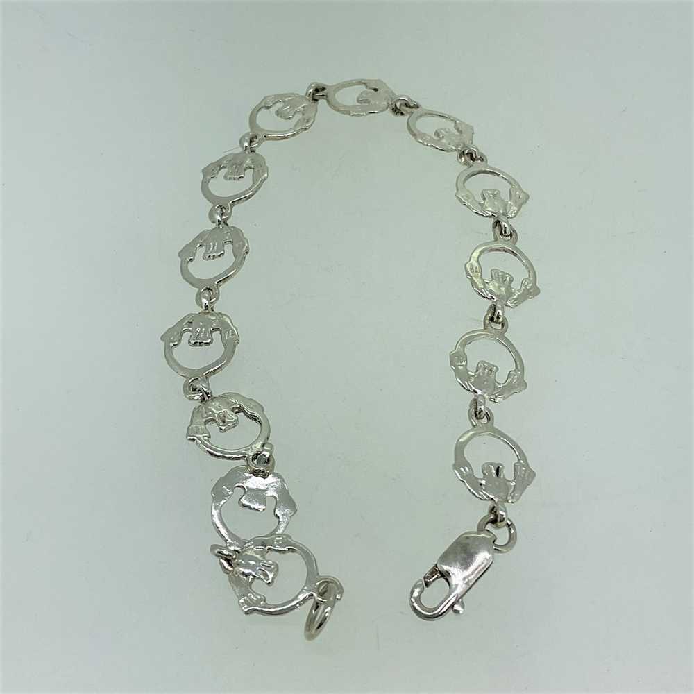 Sterling Silver Claddagh Link Bracelet - image 4
