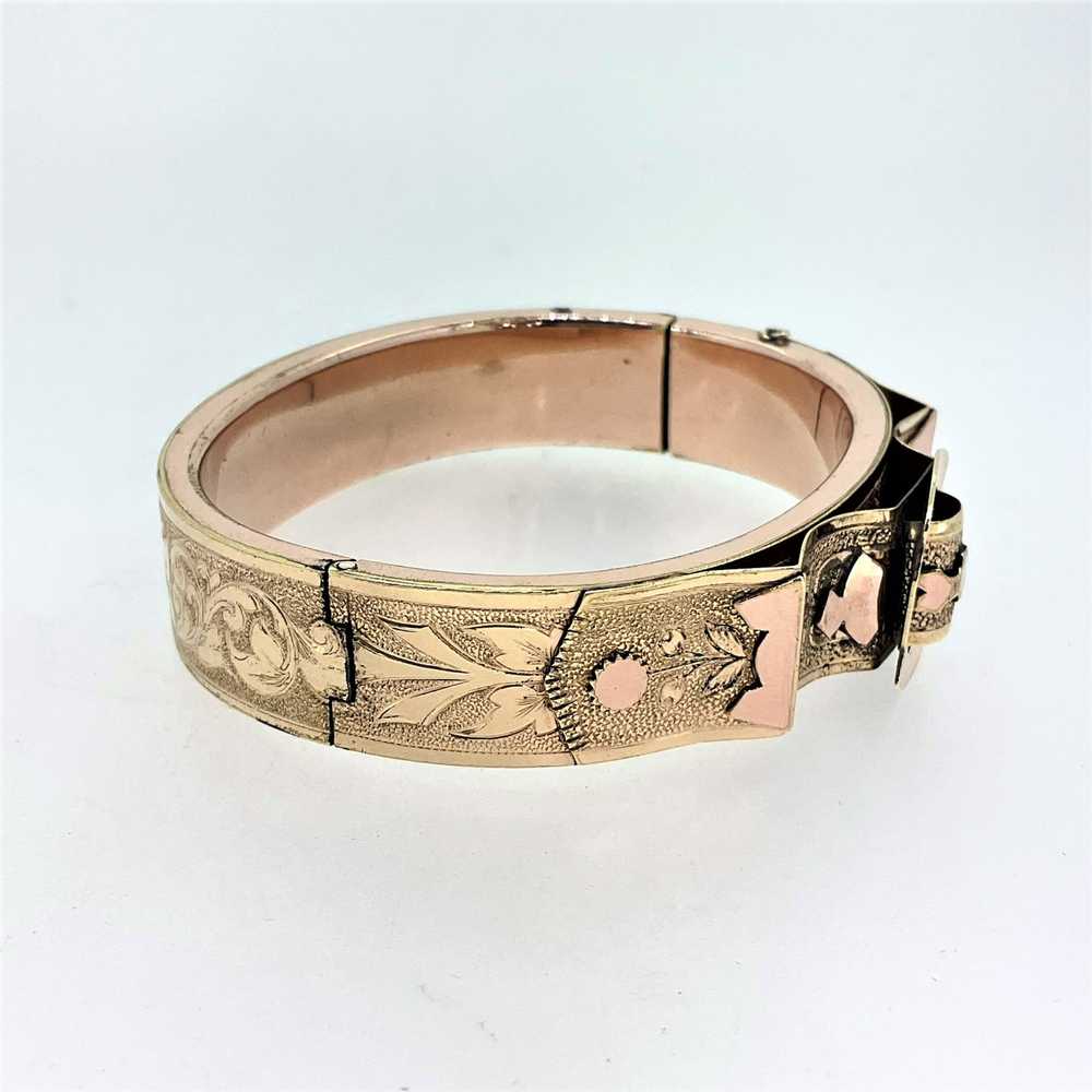 Antique Victorian Giuliano Bangle Bracelet 18K Gold Classic Revival Rams (6707)