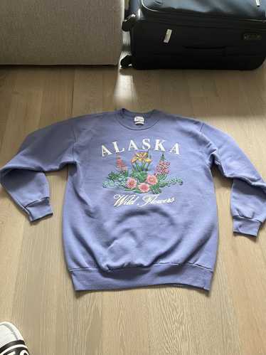 Hanes Alaska Wild Flowers Purple Sweatshirt (M) - image 1