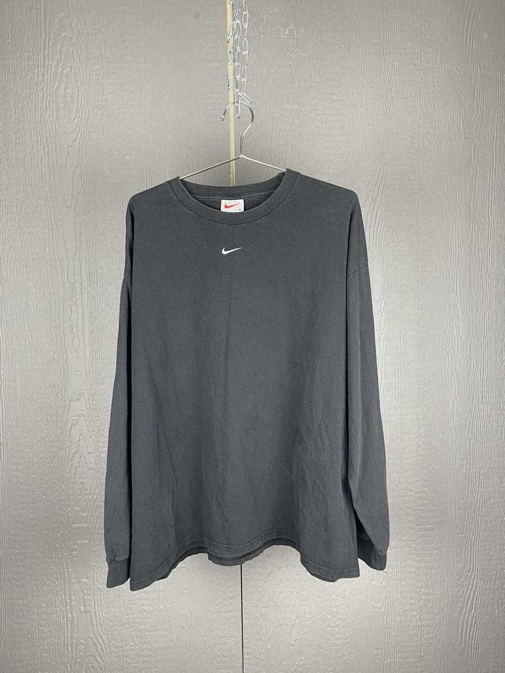 Nike × Vintage Vintage 90s Black Nike Center Chec… - image 1