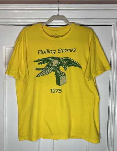 Rolling Stones Men's Eagle Amp 1975 T-Shirt Small Yellow