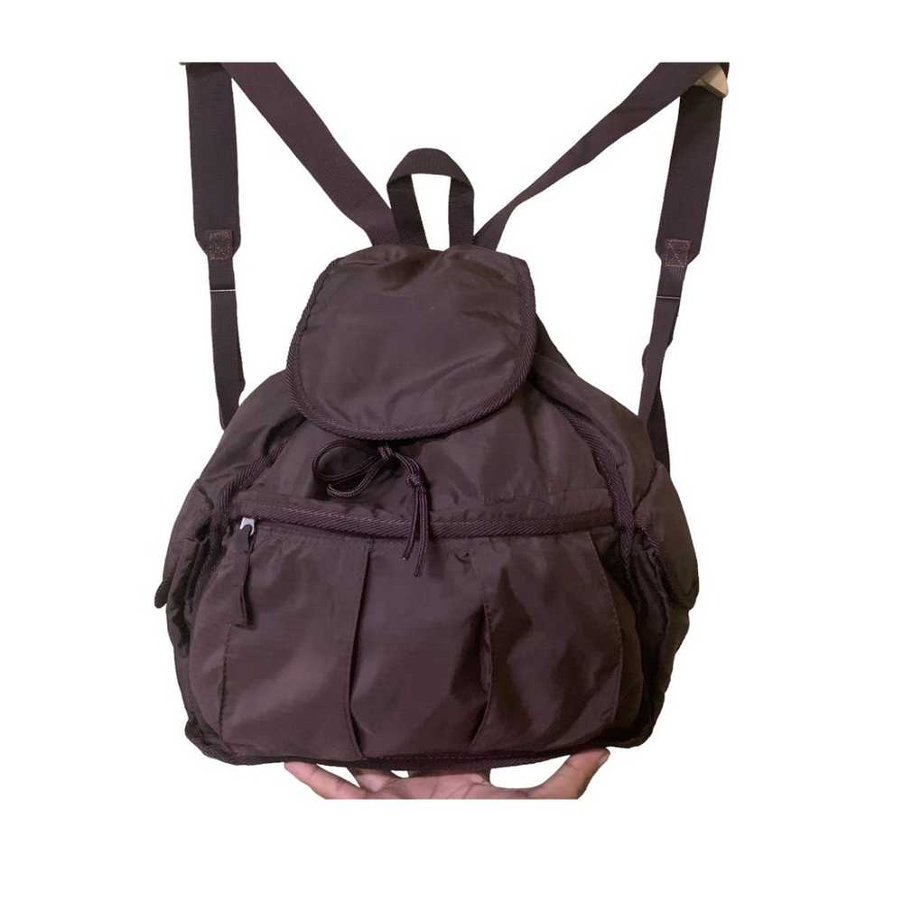 Backpack Nylon backpack dark brown small nice des… - image 2