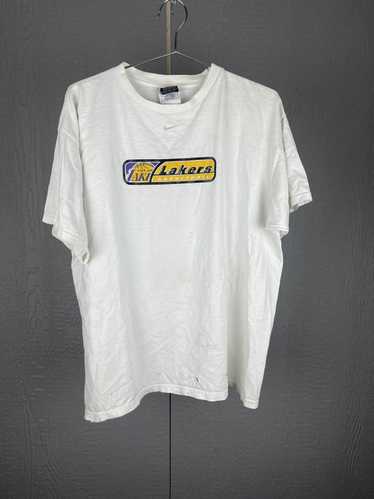 La Lakers Nike Center Swoosh T Shirt Mens L Large Y2K Los Angeles