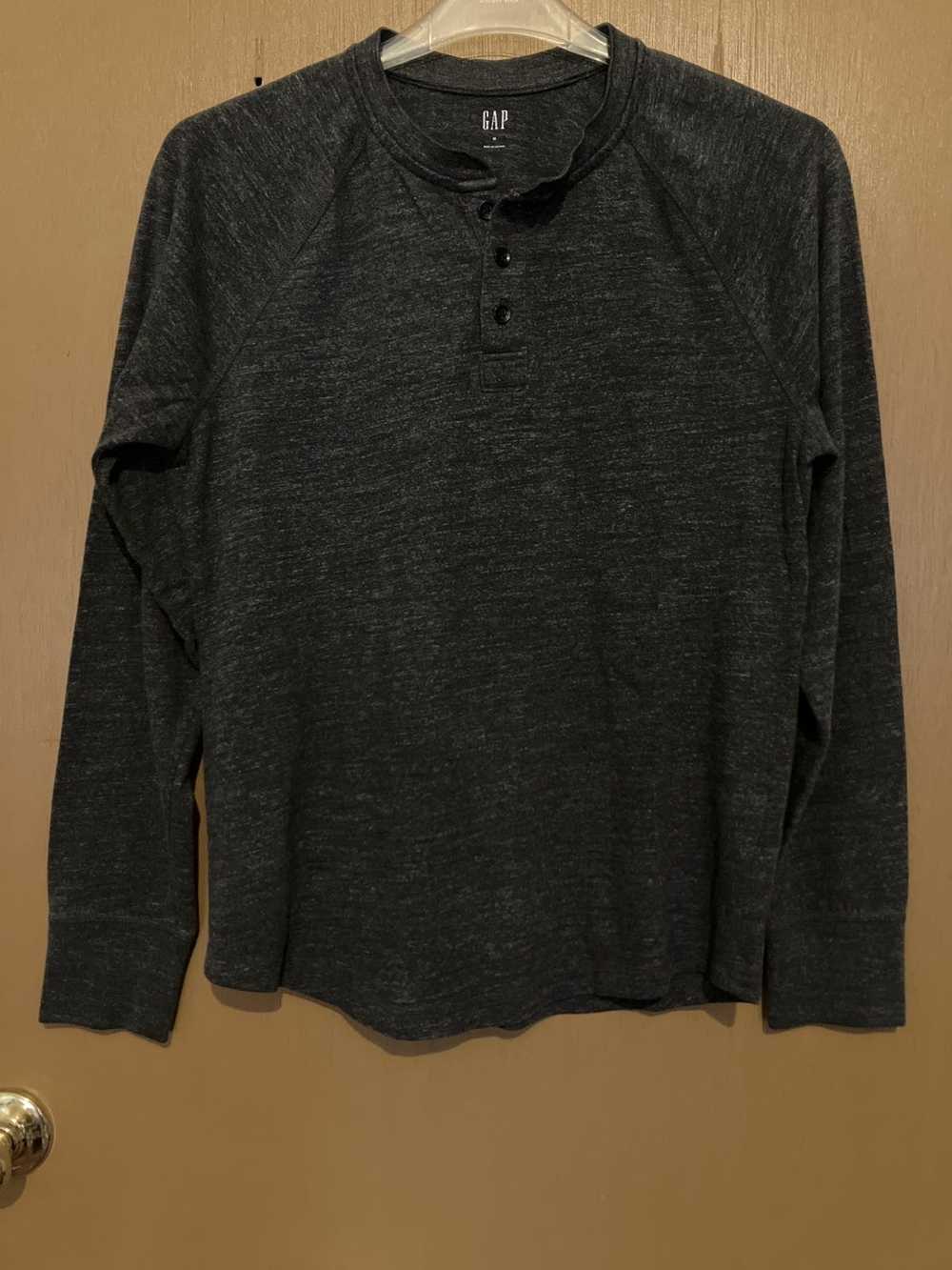 Gap Dark Charcoal Henley - image 1