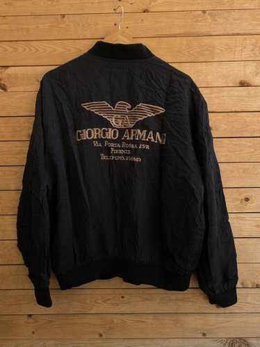 Giorgio Armani - Giorgio’s Velvet Bomber Jacket with Rhinestone Details, 66% Viscose 32% Cupro 2% Elastane, Black, Size: 60R