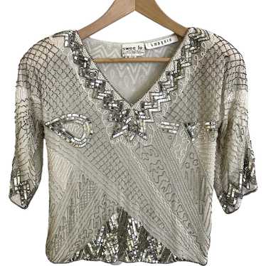 Swee Lo for I. Magnin Beaded Sequin Silk Top