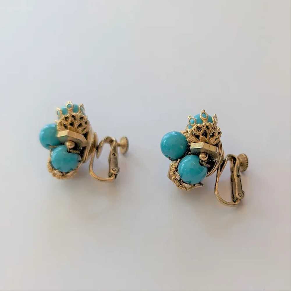 Blue and Gold Vendome Earrings - image 2