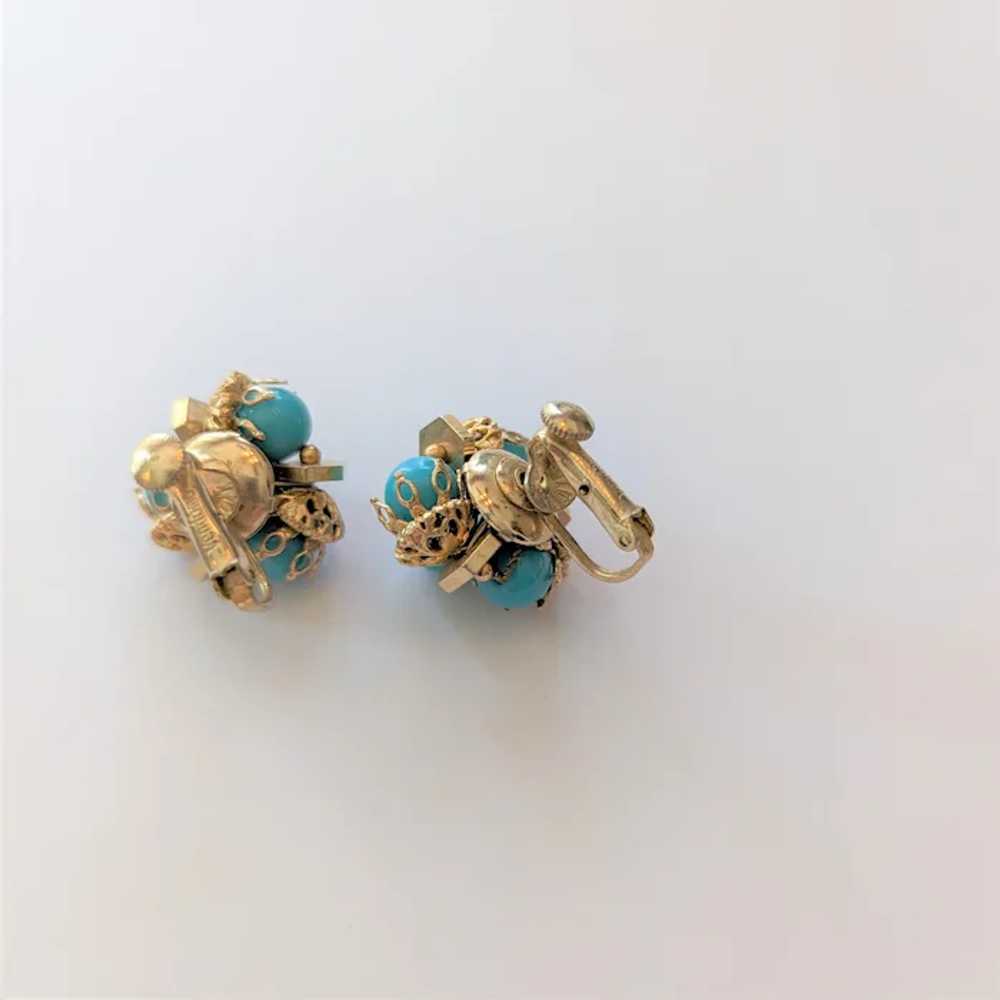 Blue and Gold Vendome Earrings - image 3