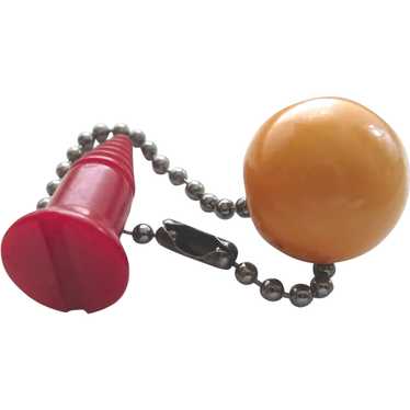 Bakelite Screw Ball Charms Buttons Key Chain