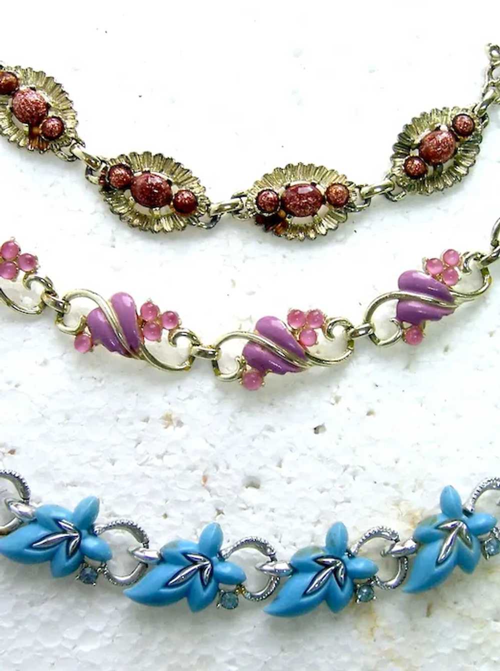 Three thermoset choker necklaces mid century (ABJ) - image 3