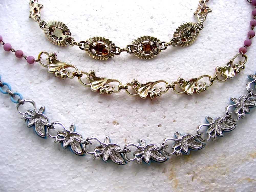 Three thermoset choker necklaces mid century (ABJ) - image 4