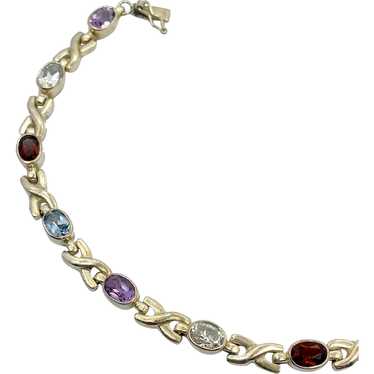 Gemstone Bracelet, Mixed Stone, Vintage Bracelet,… - image 1