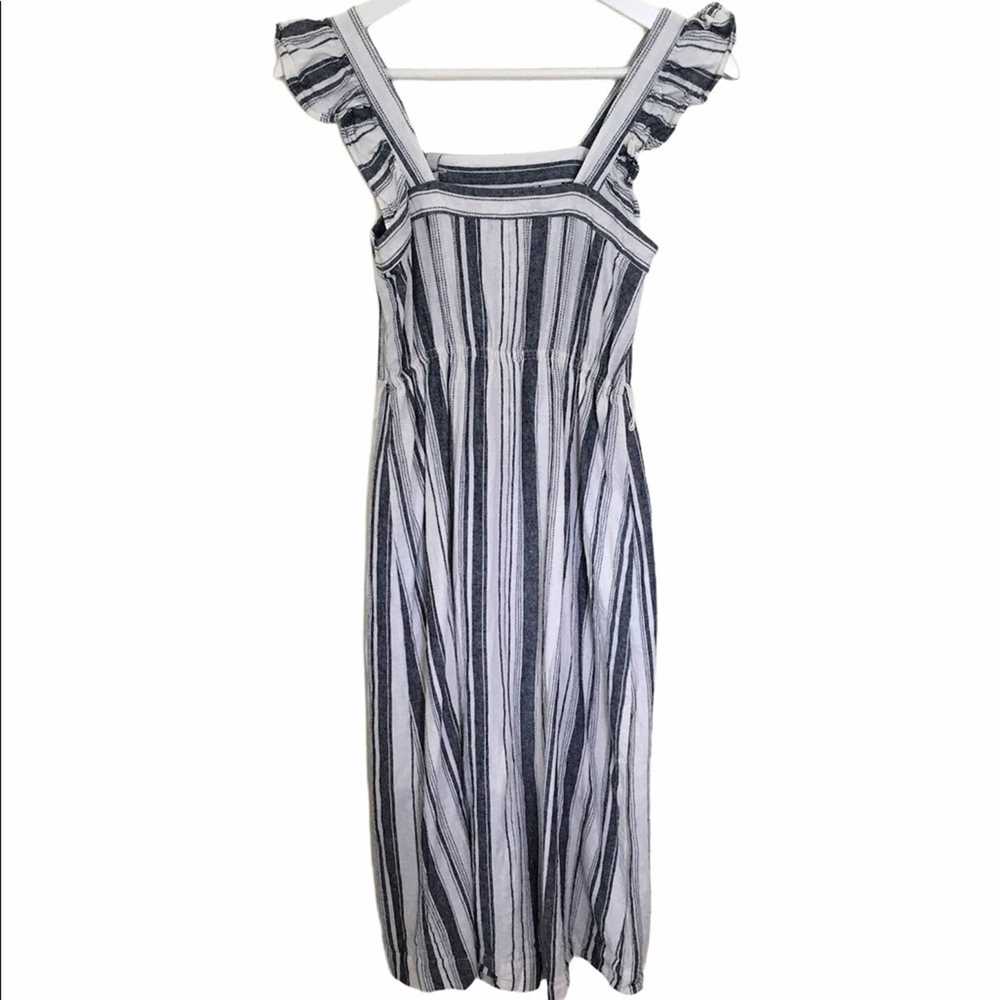 Ella Moss Stacy Linen Striped Midi Dress Size XS - image 11