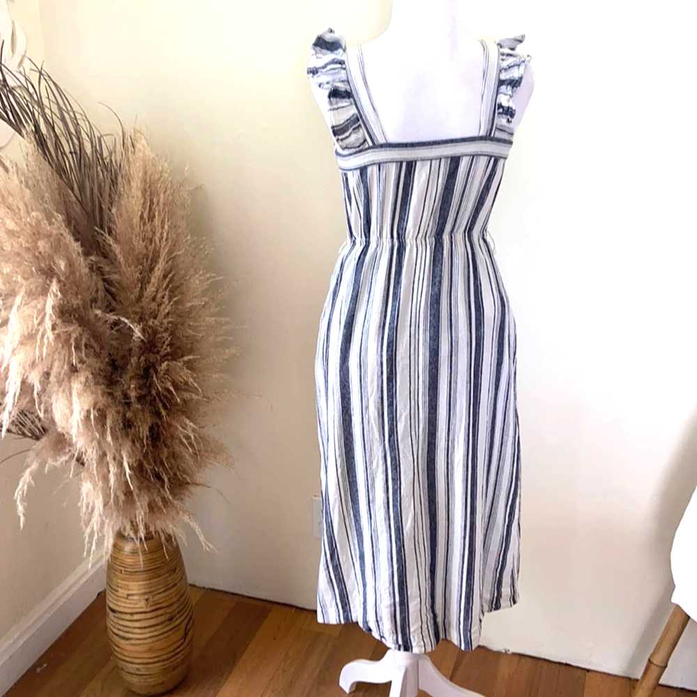 Ella Moss Stacy Linen Striped Midi Dress Size XS - image 4