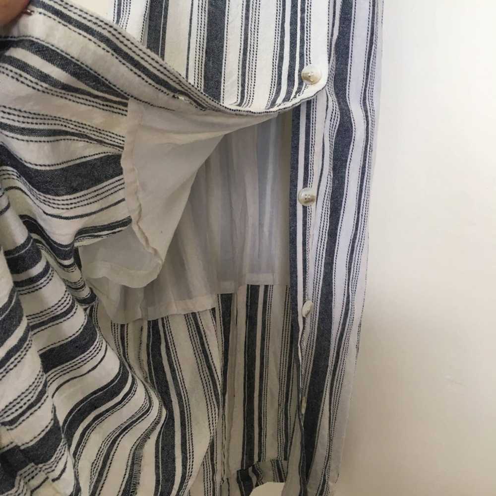 Ella Moss Stacy Linen Striped Midi Dress Size XS - image 7