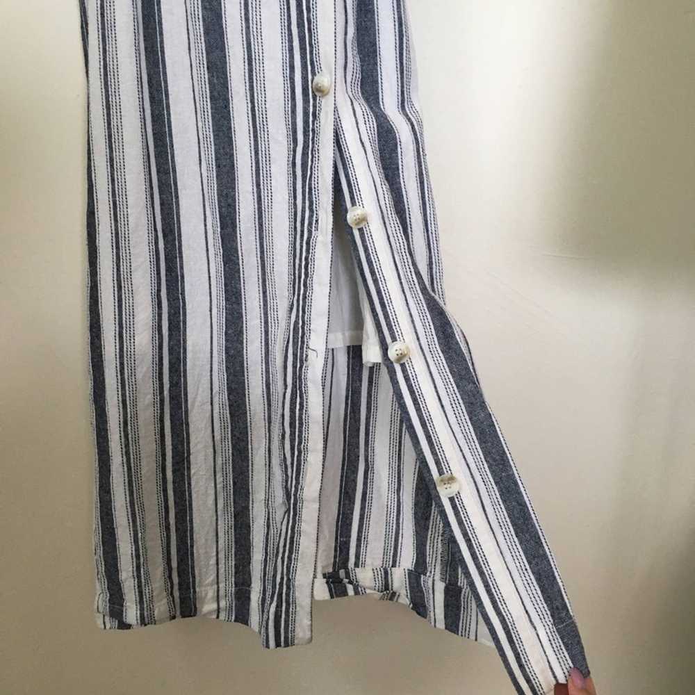 Ella Moss Stacy Linen Striped Midi Dress Size XS - image 8