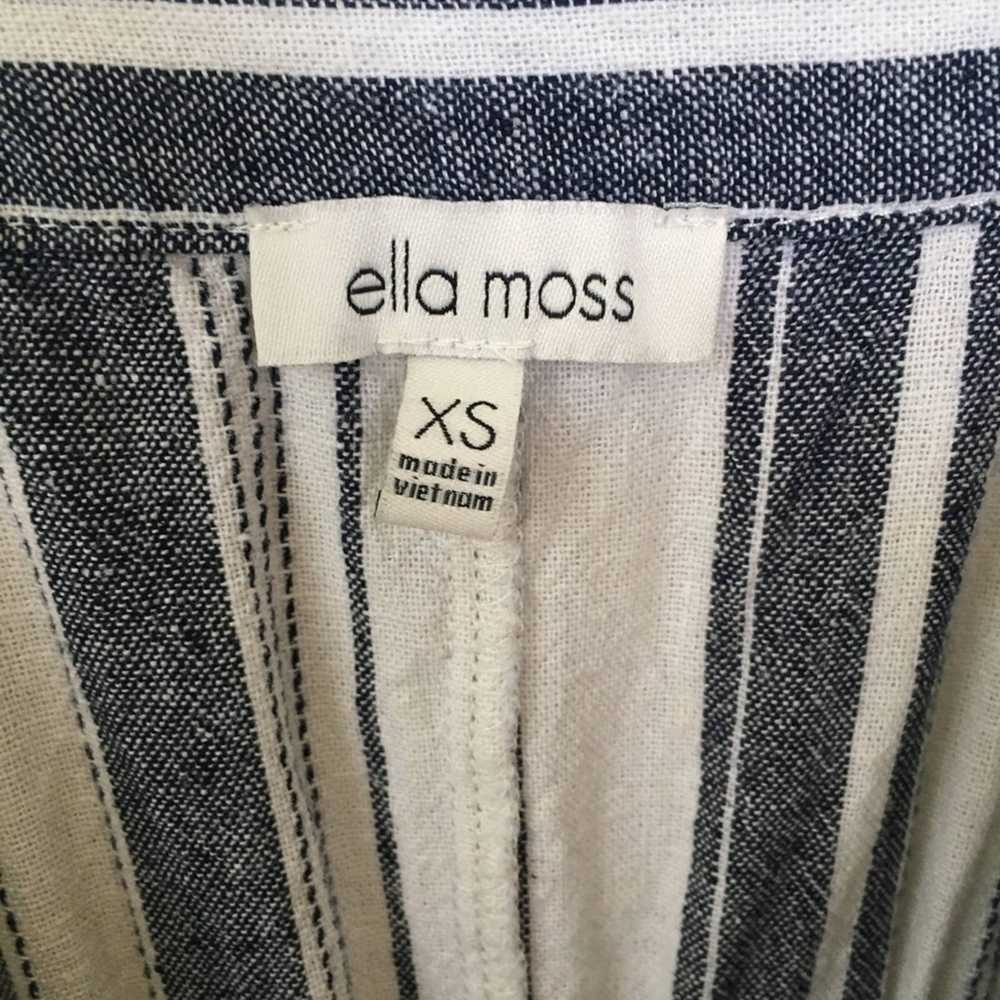 Ella Moss Stacy Linen Striped Midi Dress Size XS - image 9