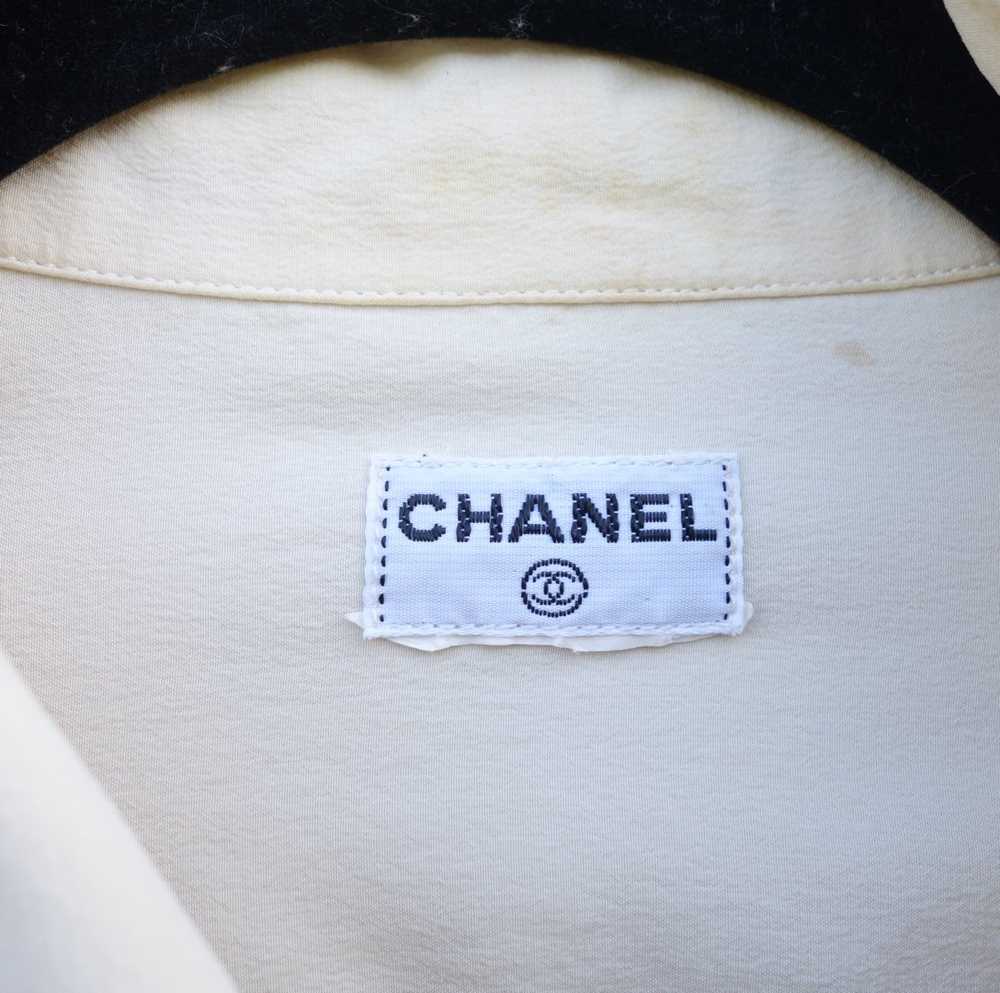 Chanel - Vintage CHANEL silk ivory shirt with gol… - image 7