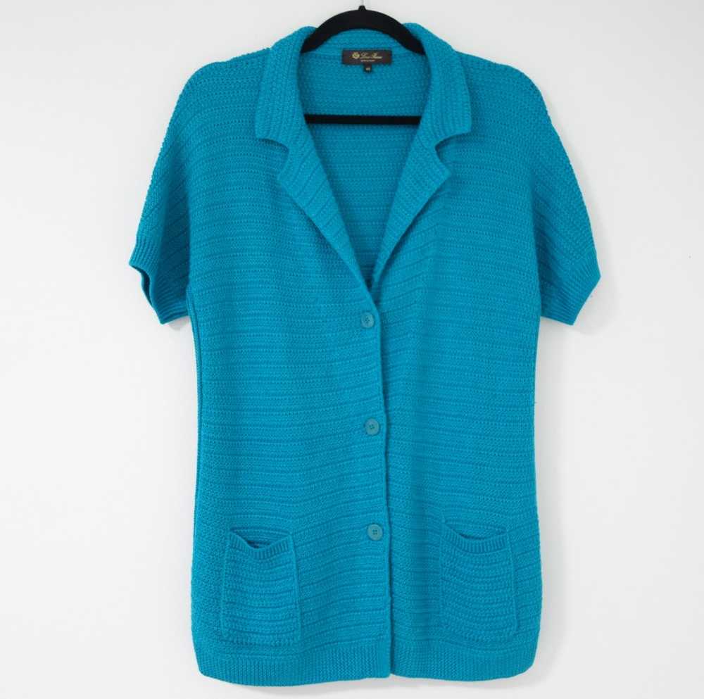 Loro Piana - Loro Piana turquoise flax and silk k… - image 1