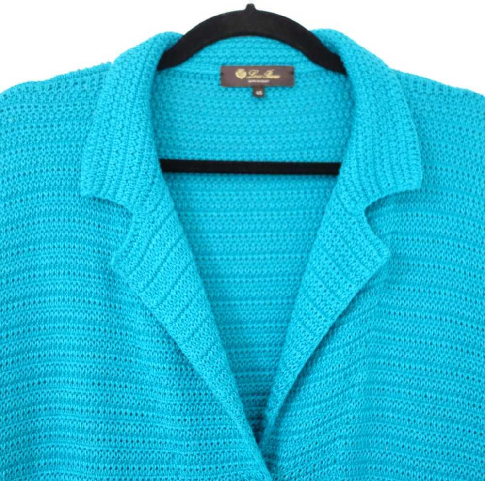 Loro Piana - Loro Piana turquoise flax and silk k… - image 3