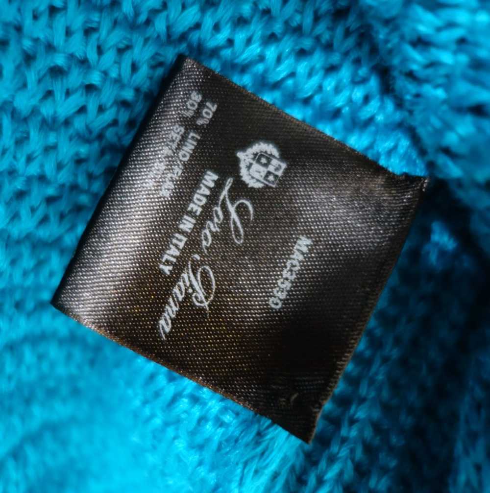 Loro Piana - Loro Piana turquoise flax and silk k… - image 8